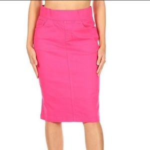 Hot Pink Denim Skirt